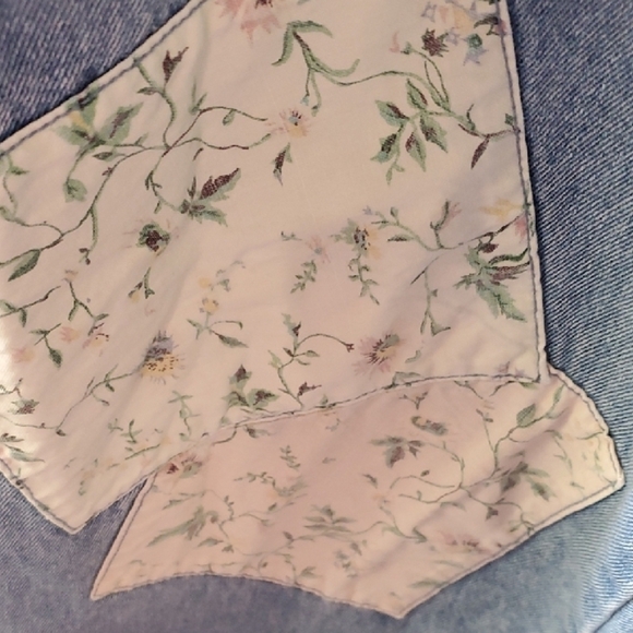 Stefano Vintage Straight Leg Jeans With Floral Patches Distressed Details Size 8 - Picture 7 of 12